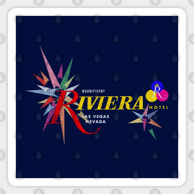 Retro Vintage Riviera Hotel and Casino Las Vegas Magnet by StudioPM71